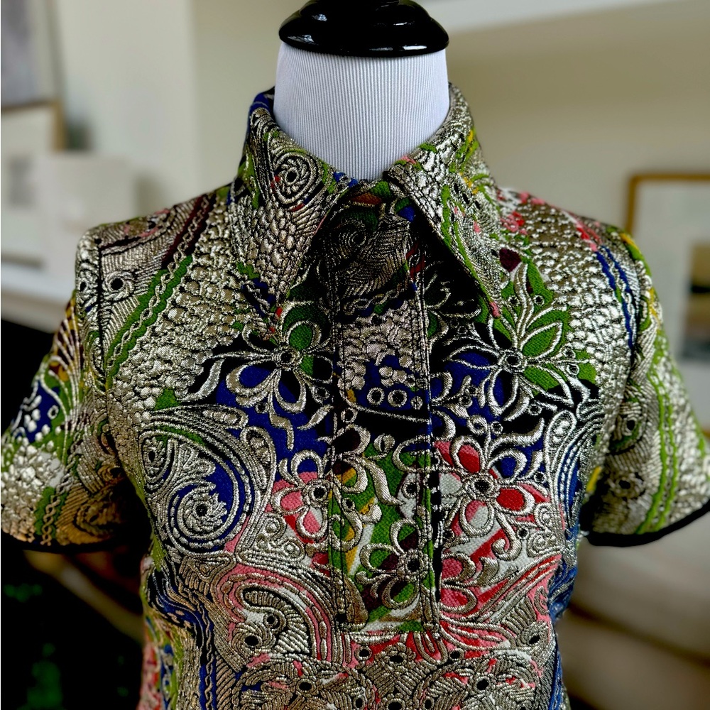 Stunning Burberry Paisley Metallic Mini Shift